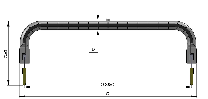 Лампа инфракрасная LightBest IRK 9039 2500W 400V ST CU260 (JHES 400V 2500W 260 IH, 64402521)