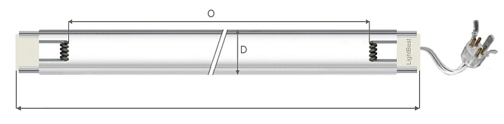 Лампа бактерицидная LightBest GPH 429D20 25W 0,5A (NLR 2036 WS, P-2035W)