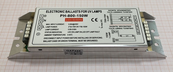 ЭПРА LightBest PH-800-150W 2*35-75W, 1*95-155W 0,8-0,9А 200*64*29mm (PH2-800-2/75U)