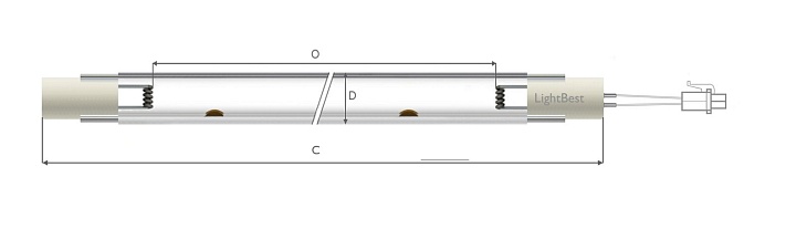Лампа амальгамная LightBest GPHHVA 1575D38/P 750W 8.0A (J-38750, GPHA 38780L)